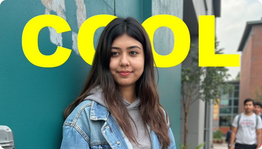 After - With text behind image